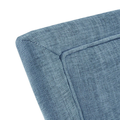 Elegant Dining Side Chair Set of 2 blue denim fabric upholstery close-up seam on Tampa Home & Garden Store