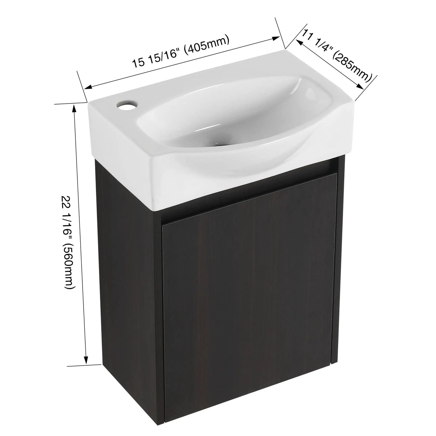 Modern Bathroom Vanity with Ceramic Basin Sink
