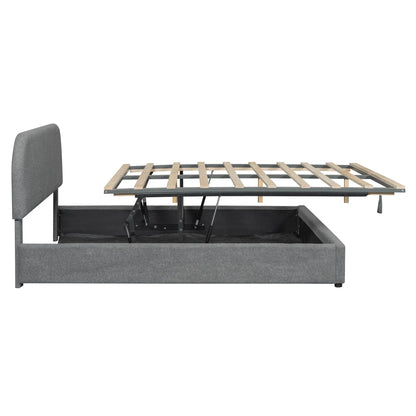 Upholstered Platform Bed With Hydraulic Storage