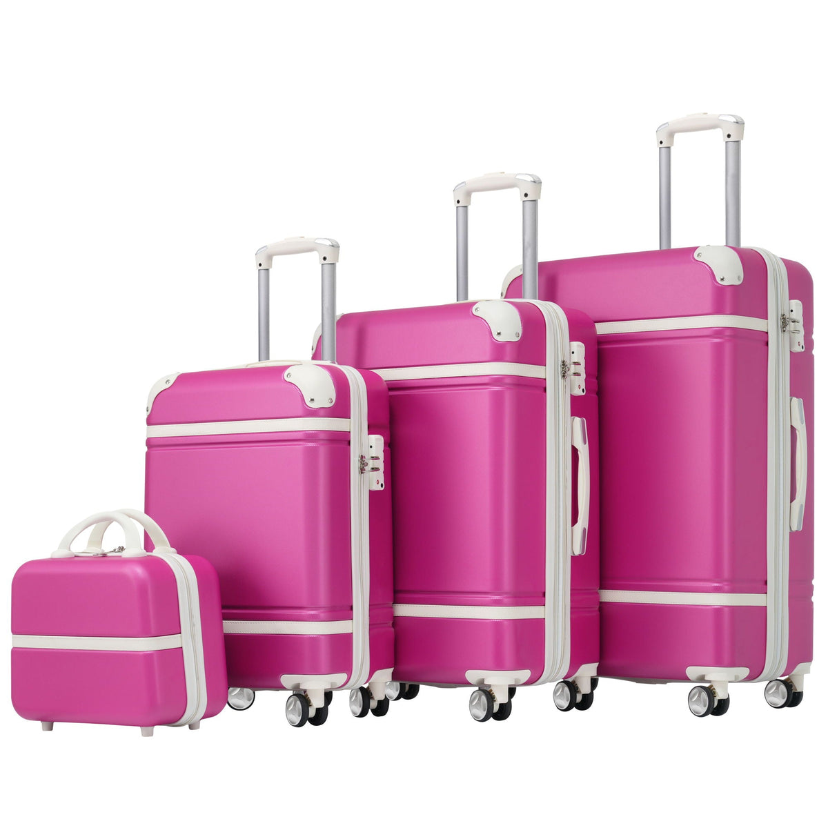Pink hardshell luggage set 4-piece with cosmetic case and spinner wheels HouseOfZazla on Tampa Home & Garden Store