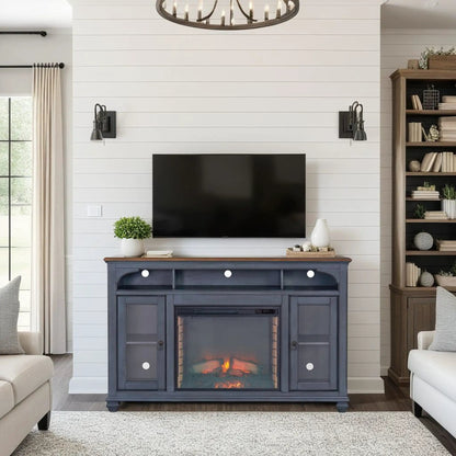 Fireplace TV Stand for TVs Up to 80 Inches Blue