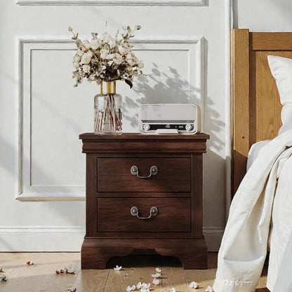 Nightstand With Two Drawers Classic Design