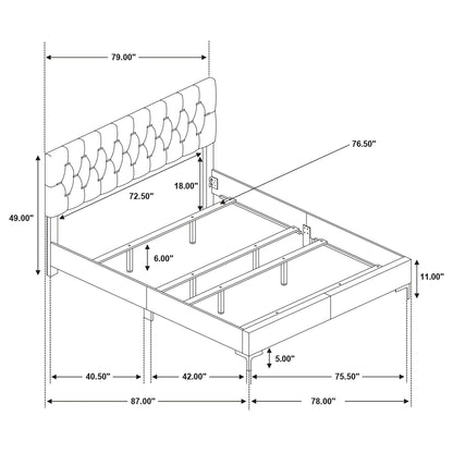 Lexie Tufted Panel Bed with a Soft Padded Frame