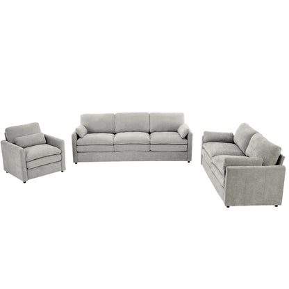 Cozy 3pc living room set in gray fabric with sofa and two armchairs by Unique Piece Furniture on Tampa Home & Garden Store