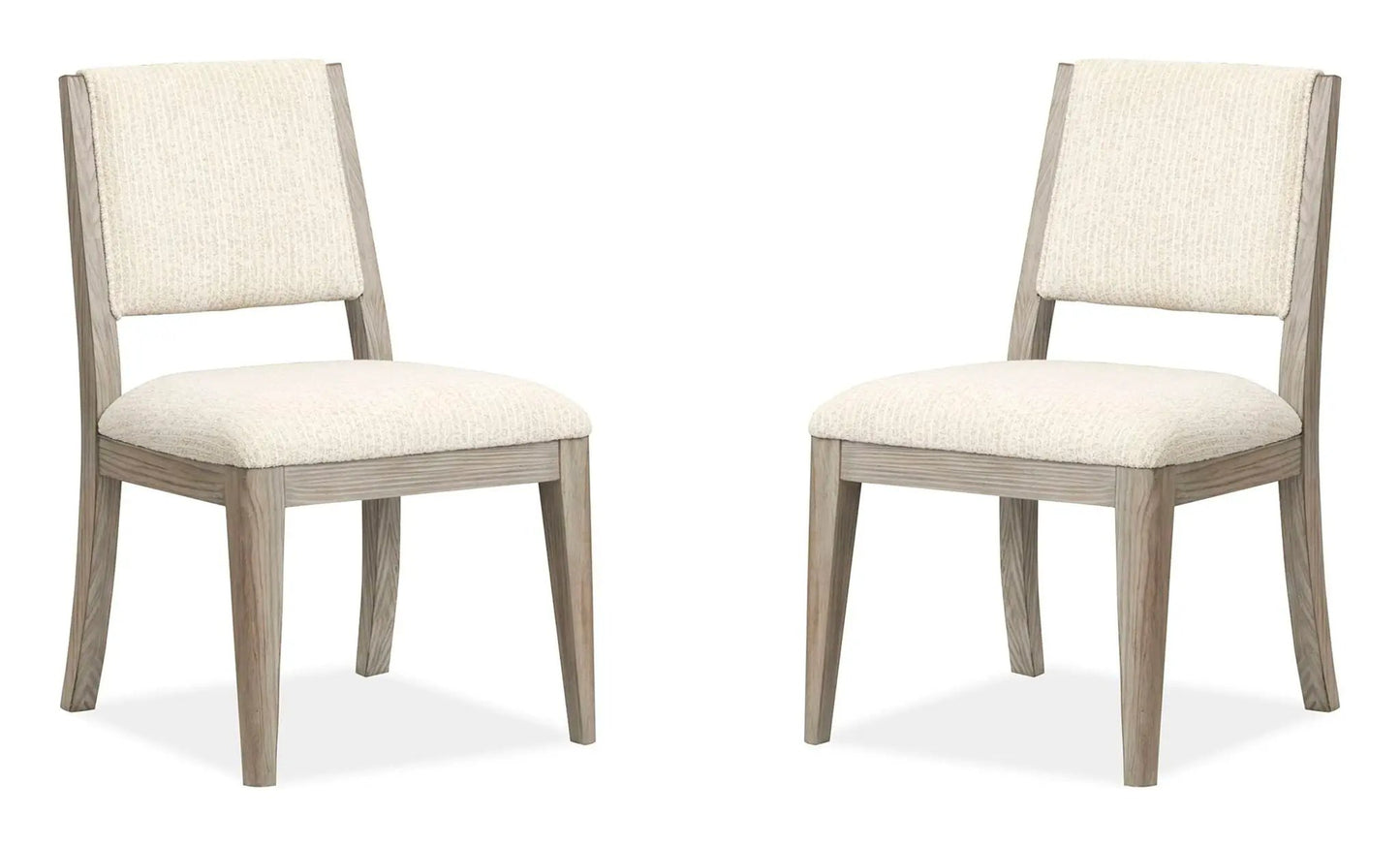 Braelyn Upholstered Side Chair set of 2 in Dorian Gray beige fabric with light wood frame on Tampa Home & Garden Store