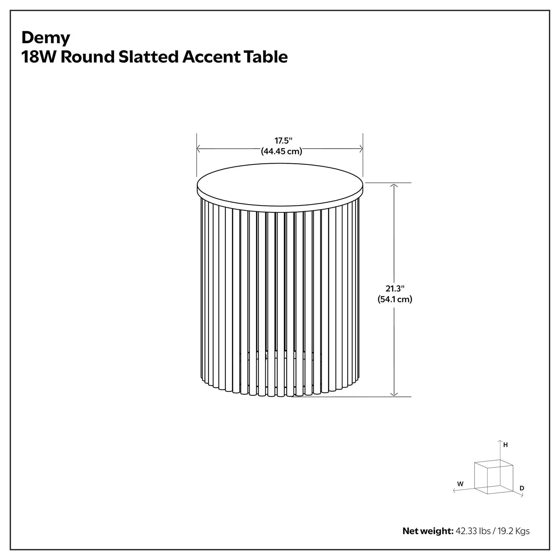 Demy metal accent table with slatted base by Unique Piece Furniture, 17.5 dia x 21.3 high on Tampa Home & Garden Store