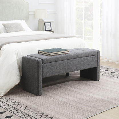 Modern Upholstered Bed End Bench with Storage