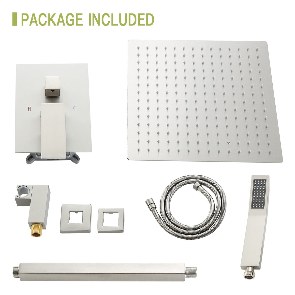 Dual shower head 16-inch ceiling-mount system with pressure-balanced valve; includes panel on Tampa Home & Garden Store