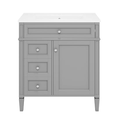 Bathroom vanity with medicine cabinet in gray, white countertop, HouseOfZazla on Tampa Home & Garden Store