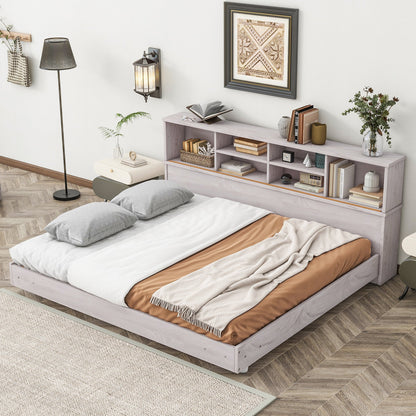 Full Size Daybed Frame with Storage Bookcases White Oak - Tampa Home & Garden Store