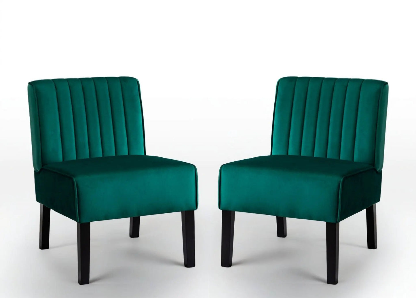 Reese mid-century teal velvet accent chairs, set of 2 with black wooden legs on Tampa Home & Garden Store