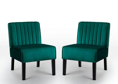 Reese mid-century teal velvet accent chairs, set of 2 with black wooden legs on Tampa Home & Garden Store
