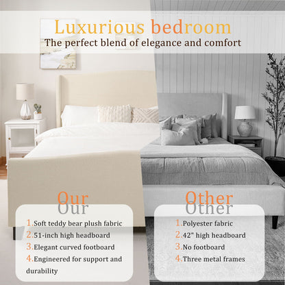 Sturdy Platform Bed Frame and a Padded Headboard
