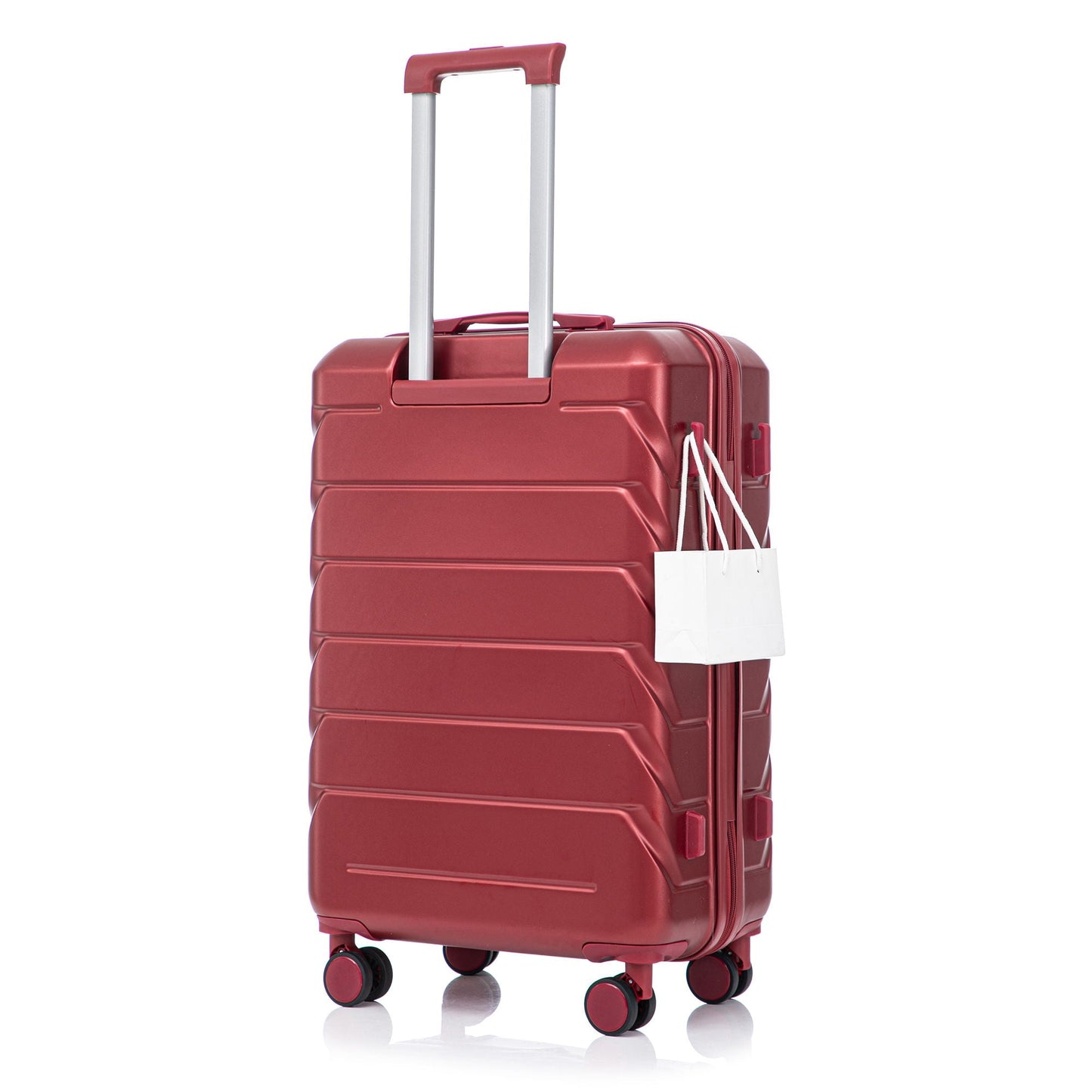 HouseOfZazla red spinner luggage with extendable handle and spinner wheels on Tampa Home & Garden Store