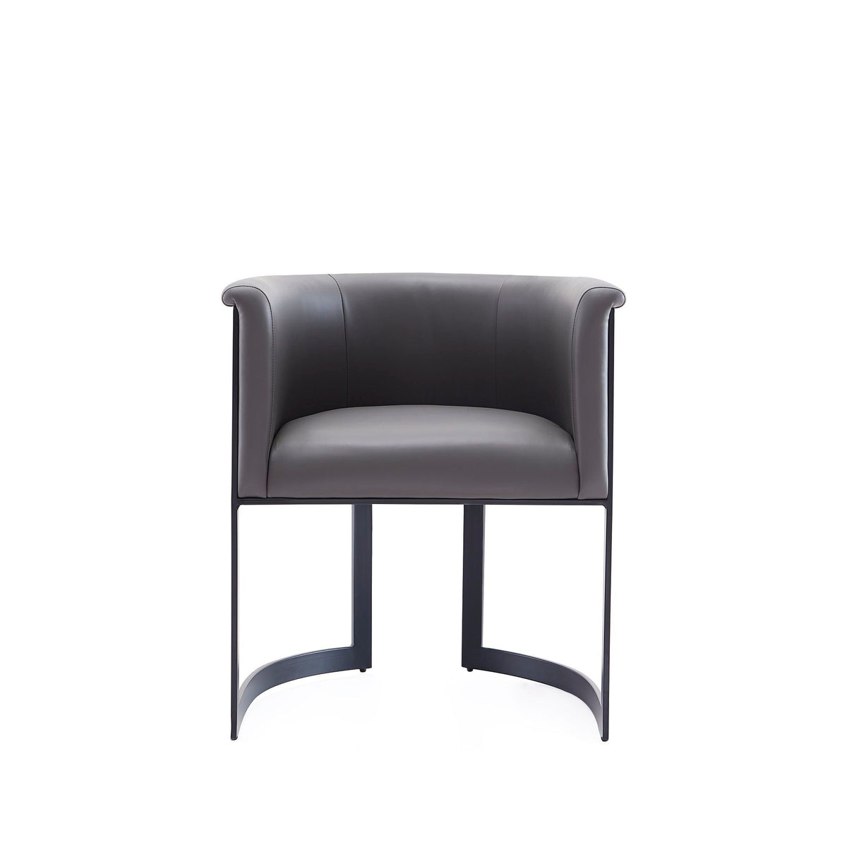 Corso Dining Chair with modern metal frame dark gray leather upholstery HouseOfZazla on Tampa Home & Garden Store
