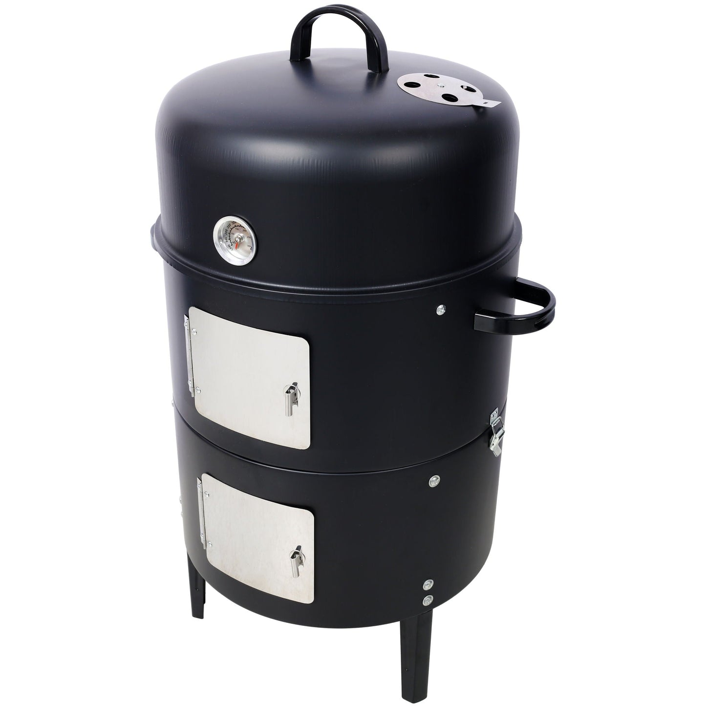 Heavy Duty Round Steel Charcoal Grill and Smoker