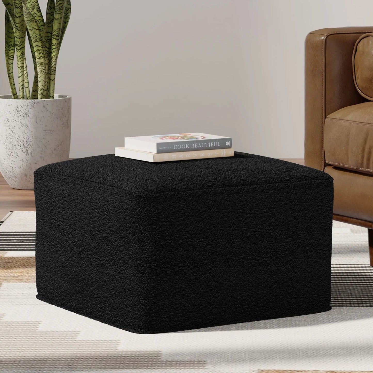 Chantal Square Pouf Soft Textured Comfort