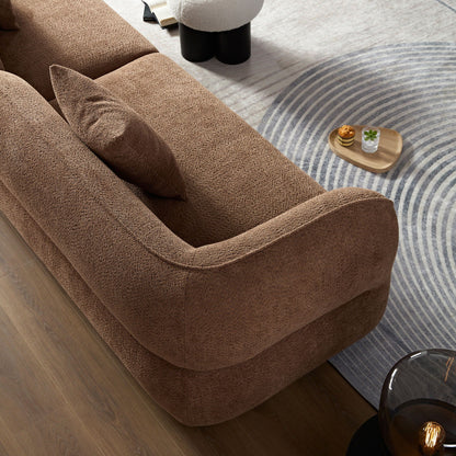 Brown sectional sofa with solid wood frame and high density sponge fill in textured fabric on Tampa Home & Garden Store