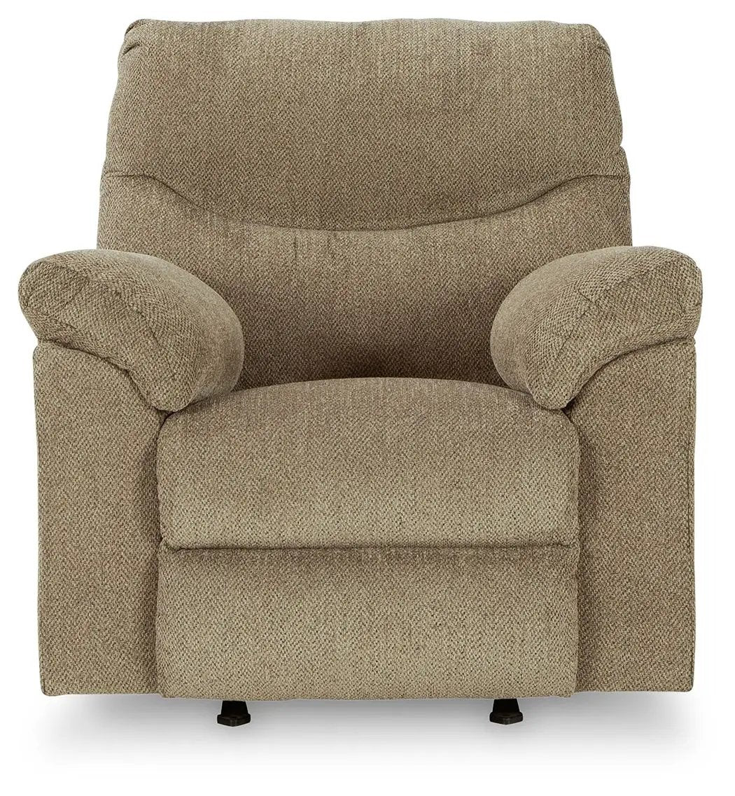 Alphons Rocker Recliner in tan textured upholstery by Unique Piece Furniture on Tampa Home & Garden Store