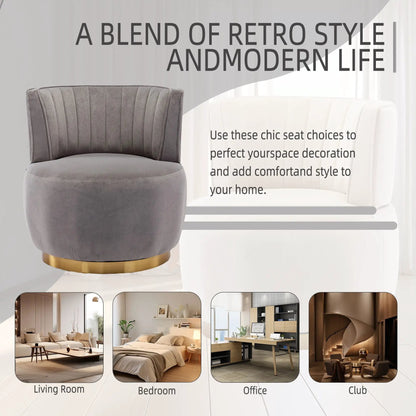 360 Degree Swivel Cuddle Barrel Accent Sofa Chair