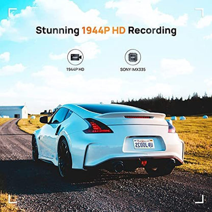 70mai A500s dash cam with built-in GPS ADAS, 1944P HD recording, 140° FOV, white sports car backdrop on Tampa Home & Garden Store