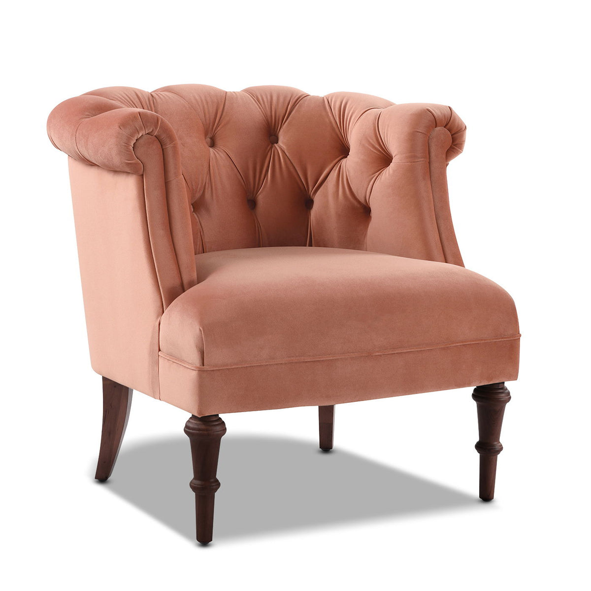Tufted accent chair with barrel back in yellow velvet by HouseOfZazla on Tampa Home & Garden Store