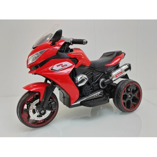 Kids' 12V electric motorcycle red UpTrend Deals with light-up training wheels on Tampa Home & Garden Store