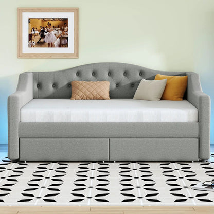 Daybed With LED Lighting and Upholstered Frame