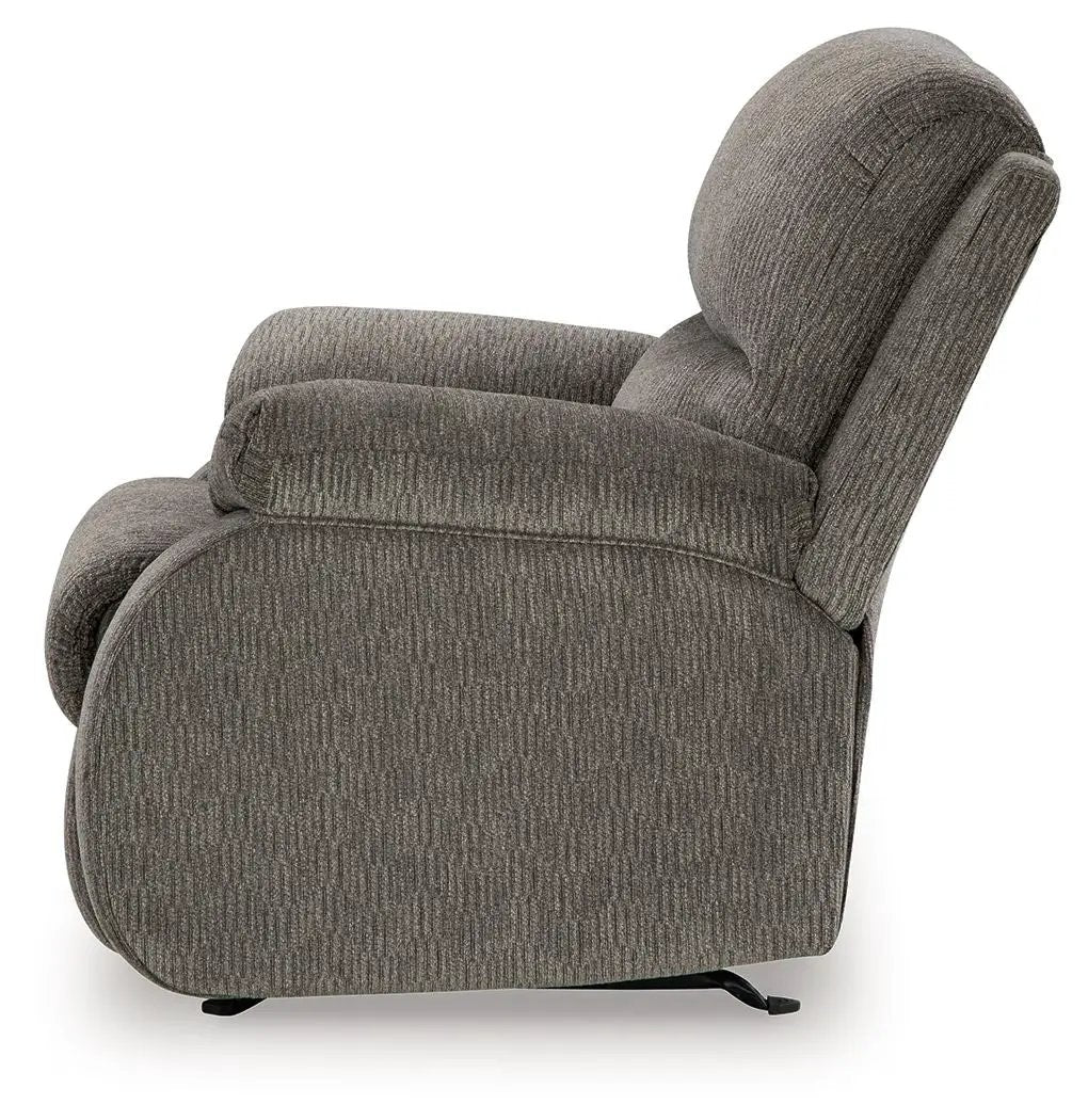 Scranto Rocker Recliner gray textured fabric with cushioned arms by Unique Piece Furniture on Tampa Home & Garden Store