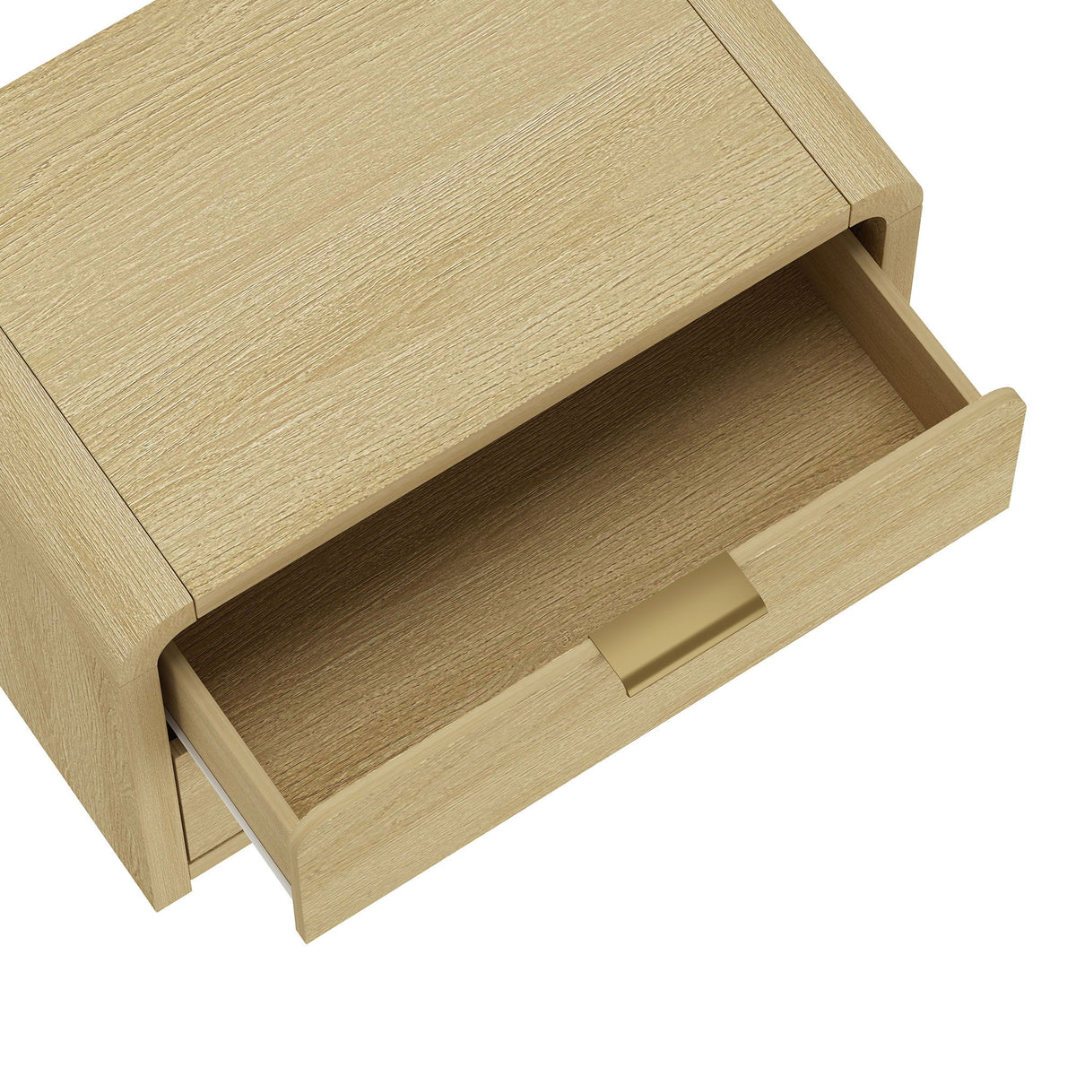 Minimalist Solid Wood Nightstand With Two Drawers