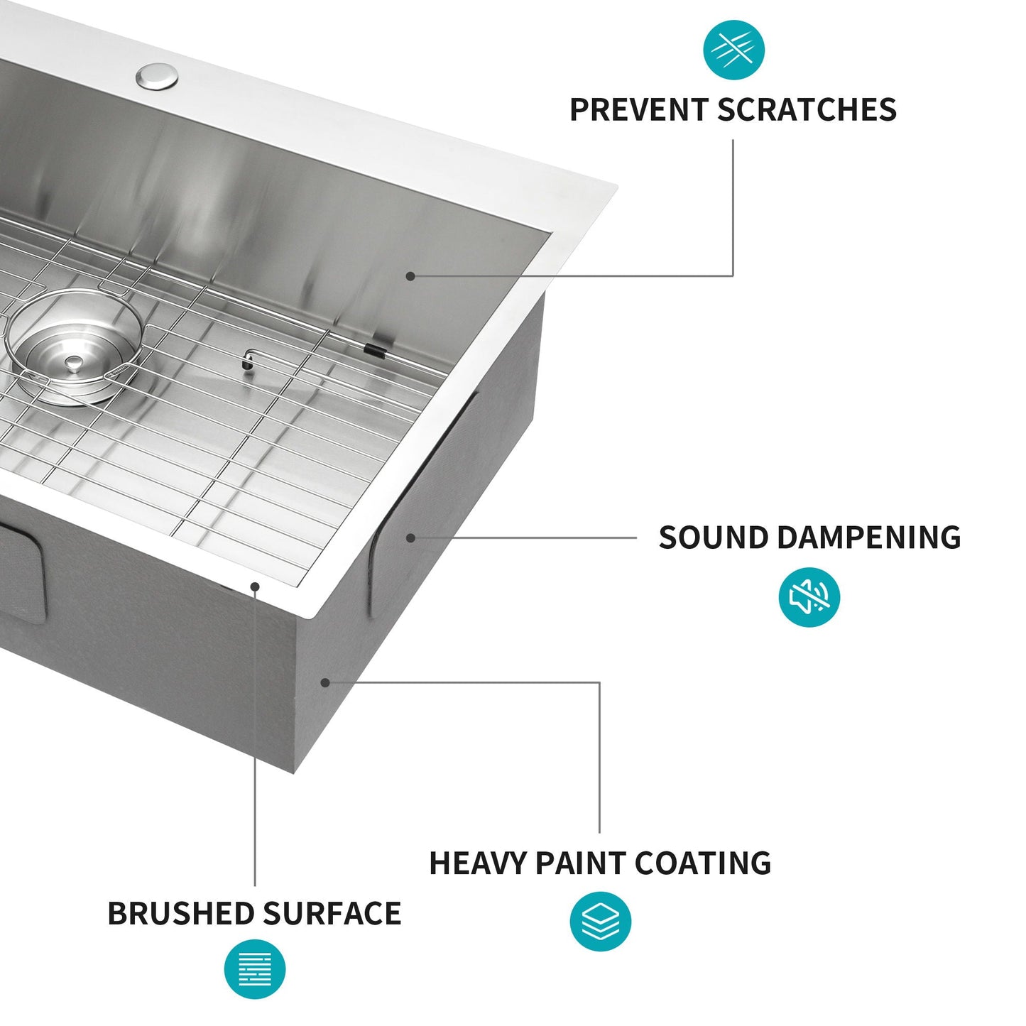 Topmount Brushed Stainless Steel Kitchen Sink