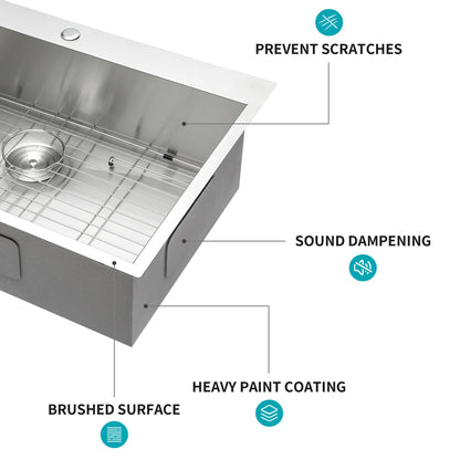 Topmount Brushed Stainless Steel Kitchen Sink