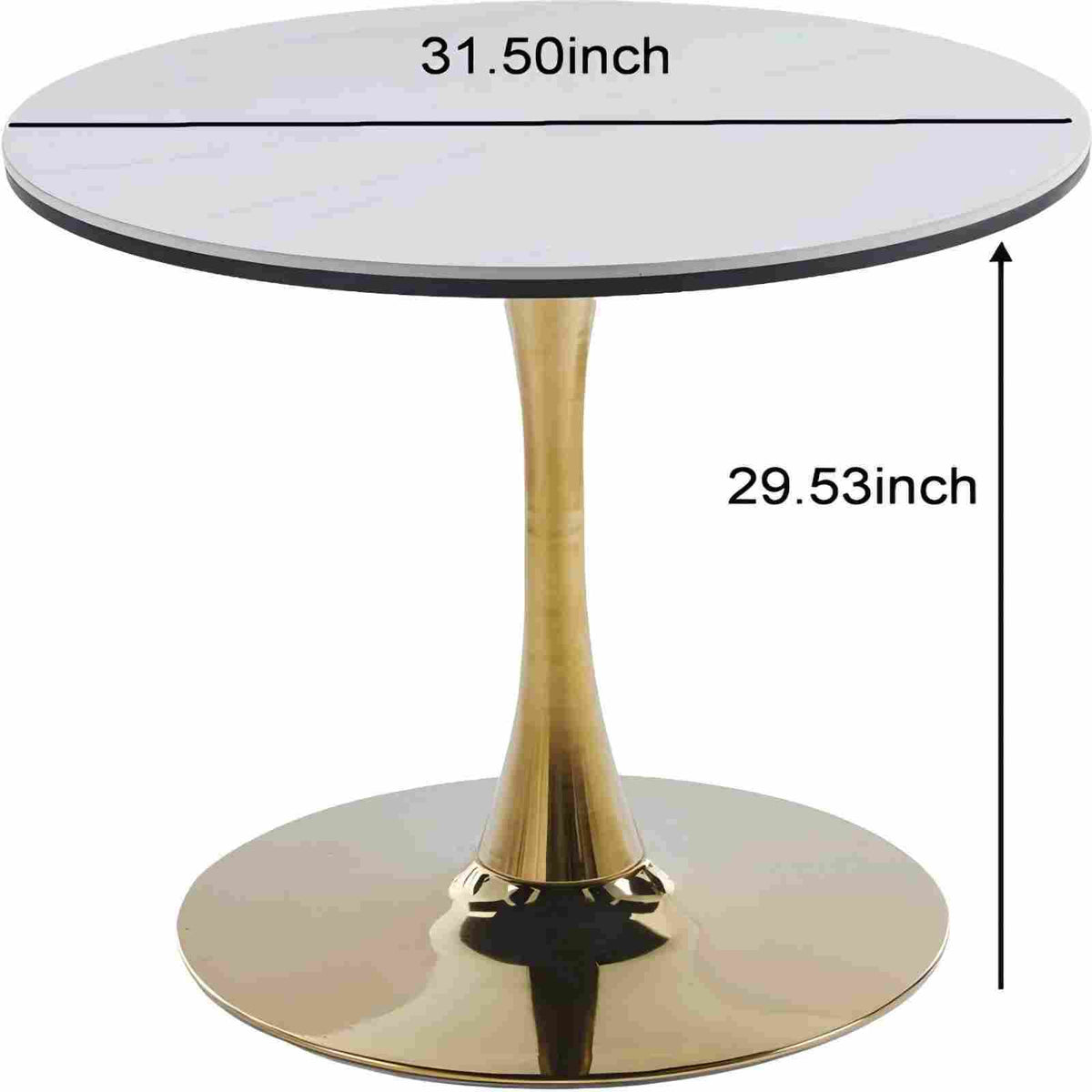 Gold tulip mid-century dining table with round pedestal base brass finish by HouseOfZazla on Tampa Home & Garden Store