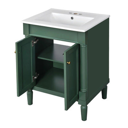 Bathroom Vanity with Top Sink and Dual Storage