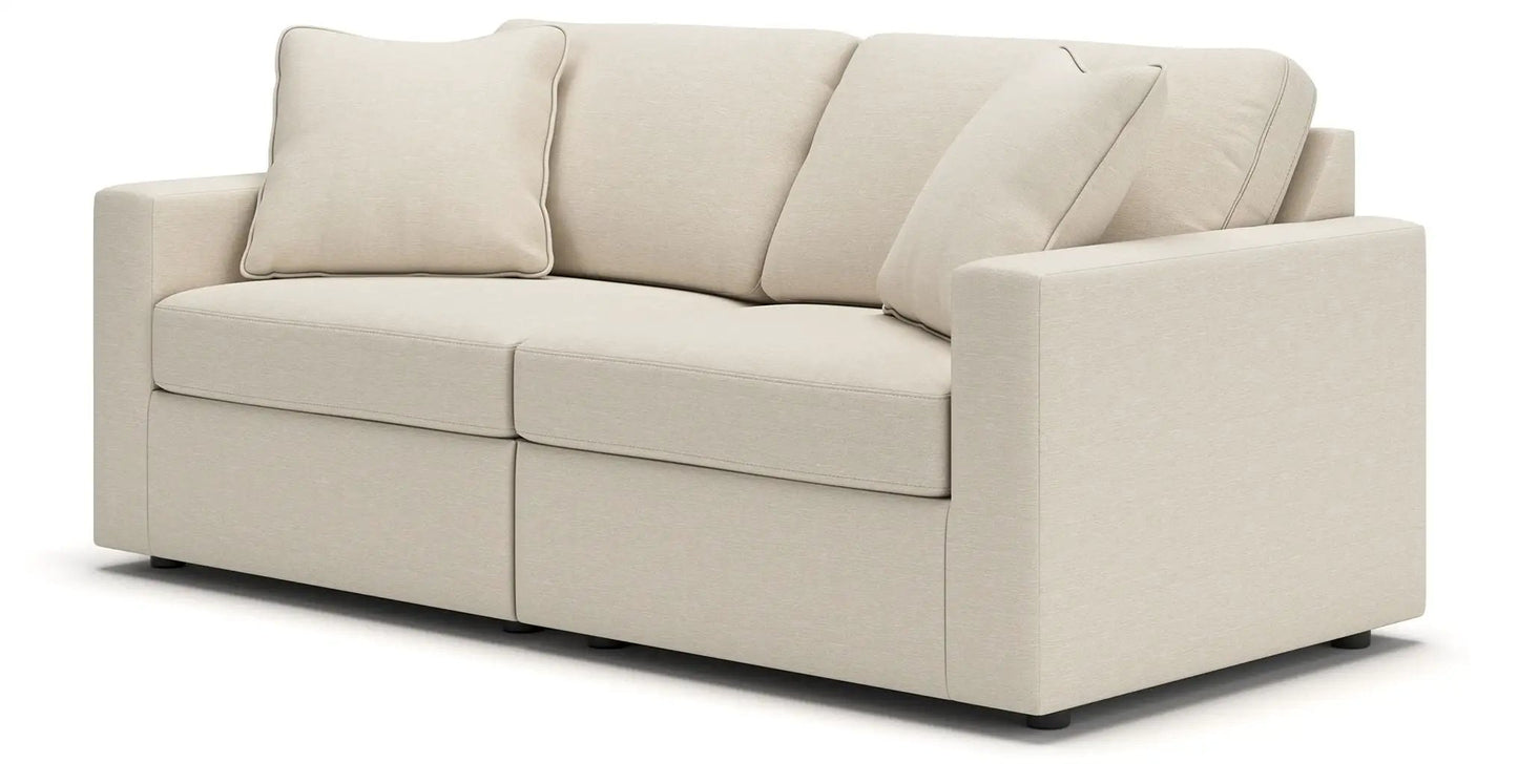 Modmax Sectional Oyster beige sofa with plush back cushions and square arms on Tampa Home & Garden Store