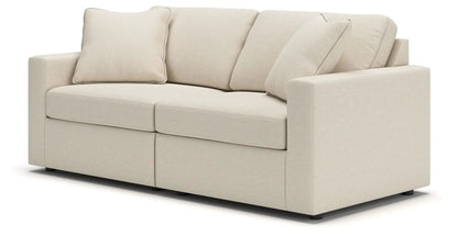 Modmax Sectional Oyster beige sofa with plush back cushions and square arms on Tampa Home & Garden Store