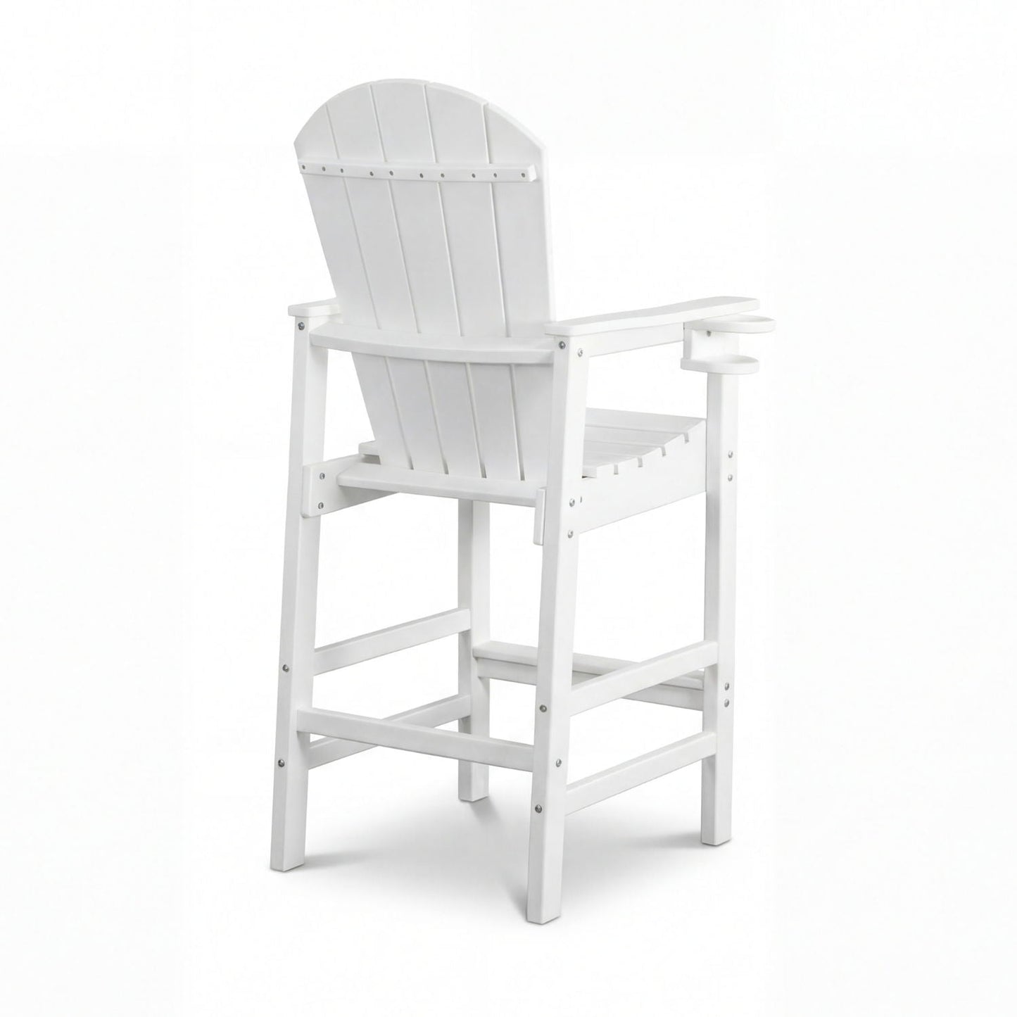 White Bar Height Adirondack Chair and Cup Holder