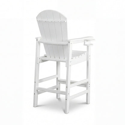 White Bar Height Adirondack Chair and Cup Holder
