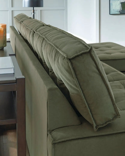 Caspian-Town stationary sectional sofa in olive green upholstery by Unique Piece Furniture on Tampa Home & Garden Store