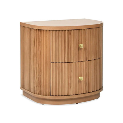 Valentine Two Drawer Beech Storage Side Table