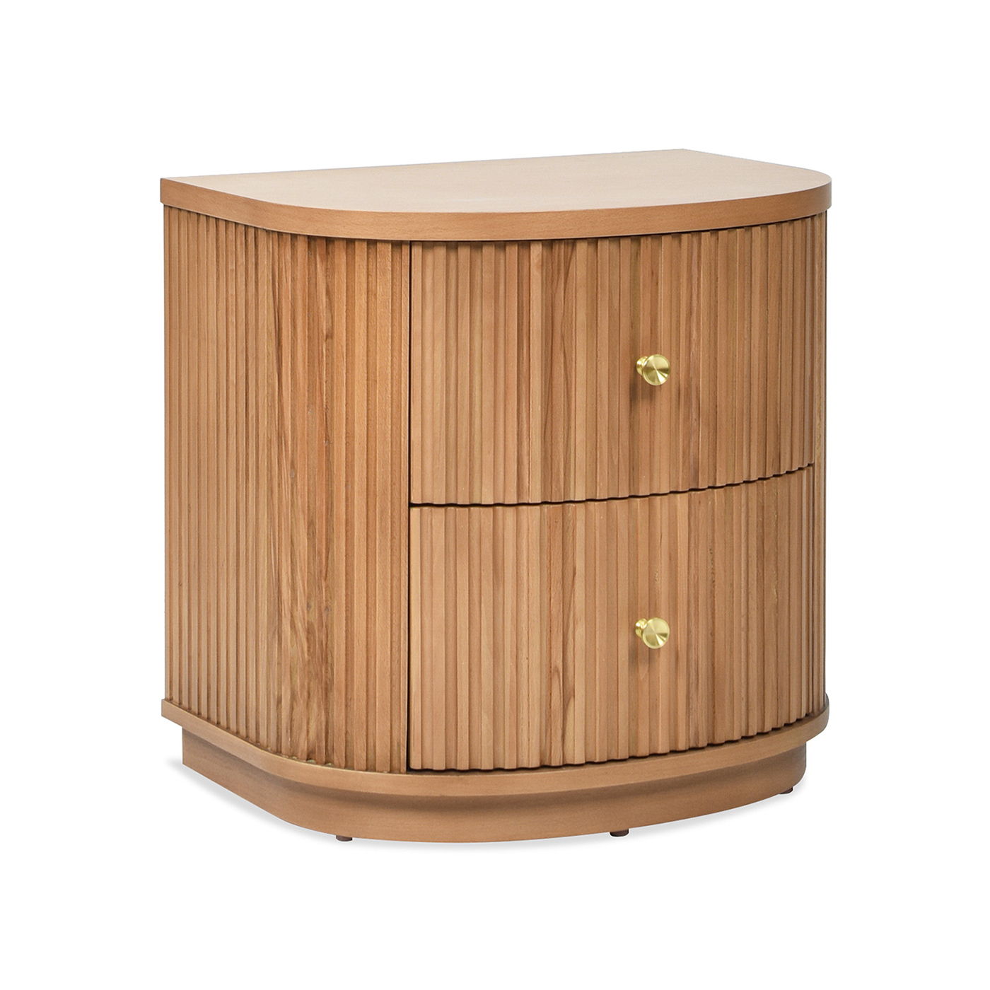 Valentine 2 Drawer Storage Side Table in natural wood with brass knobs by HouseOfZazla on Tampa Home & Garden Store