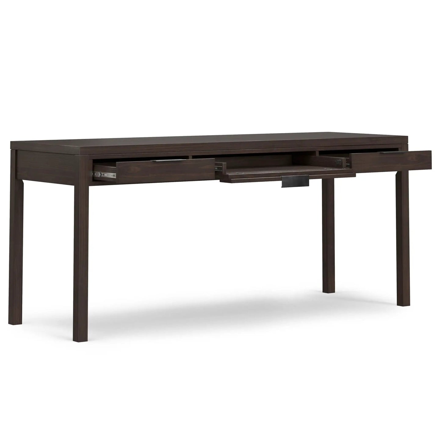 Hollander Handcrafted Desk dark wood finish with multiple drawers and slides on sturdy legs on Tampa Home & Garden Store