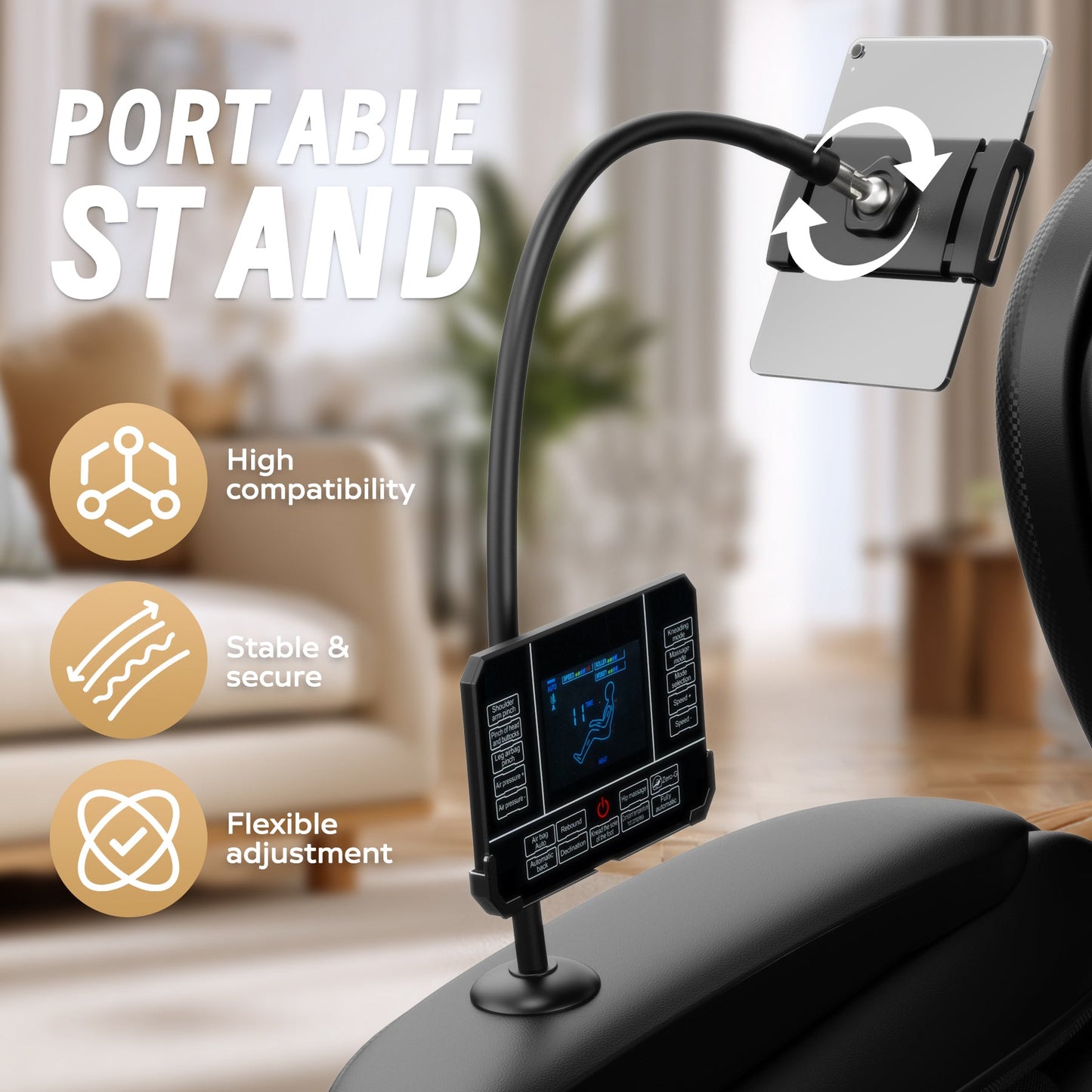 HouseOfZazla massage chair recliner with zero gravity and full body air pressure, tablet mount on Tampa Home & Garden Store