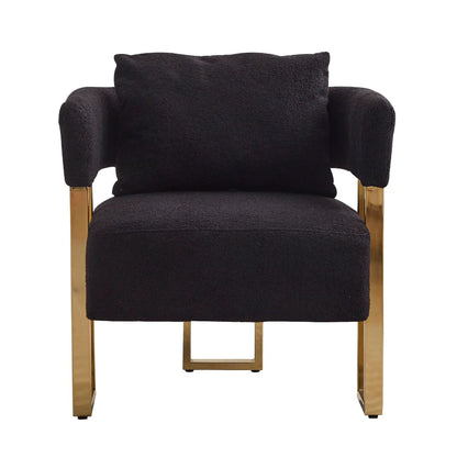 Modern teddy fleece upholstered chair with gold metal legs on Tampa Home & Garden Store