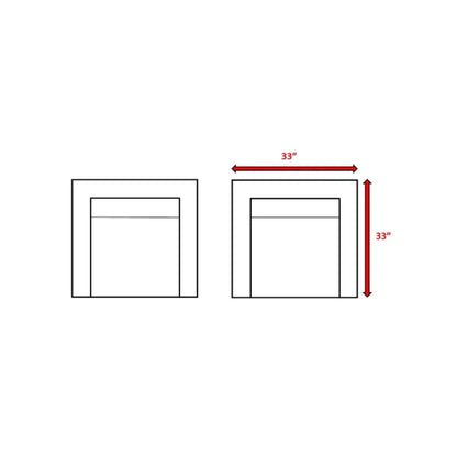 Patio arm chairs with cushions, two units, Unique Piece Furniture, 33 in x 33 in diagram on Tampa Home & Garden Store