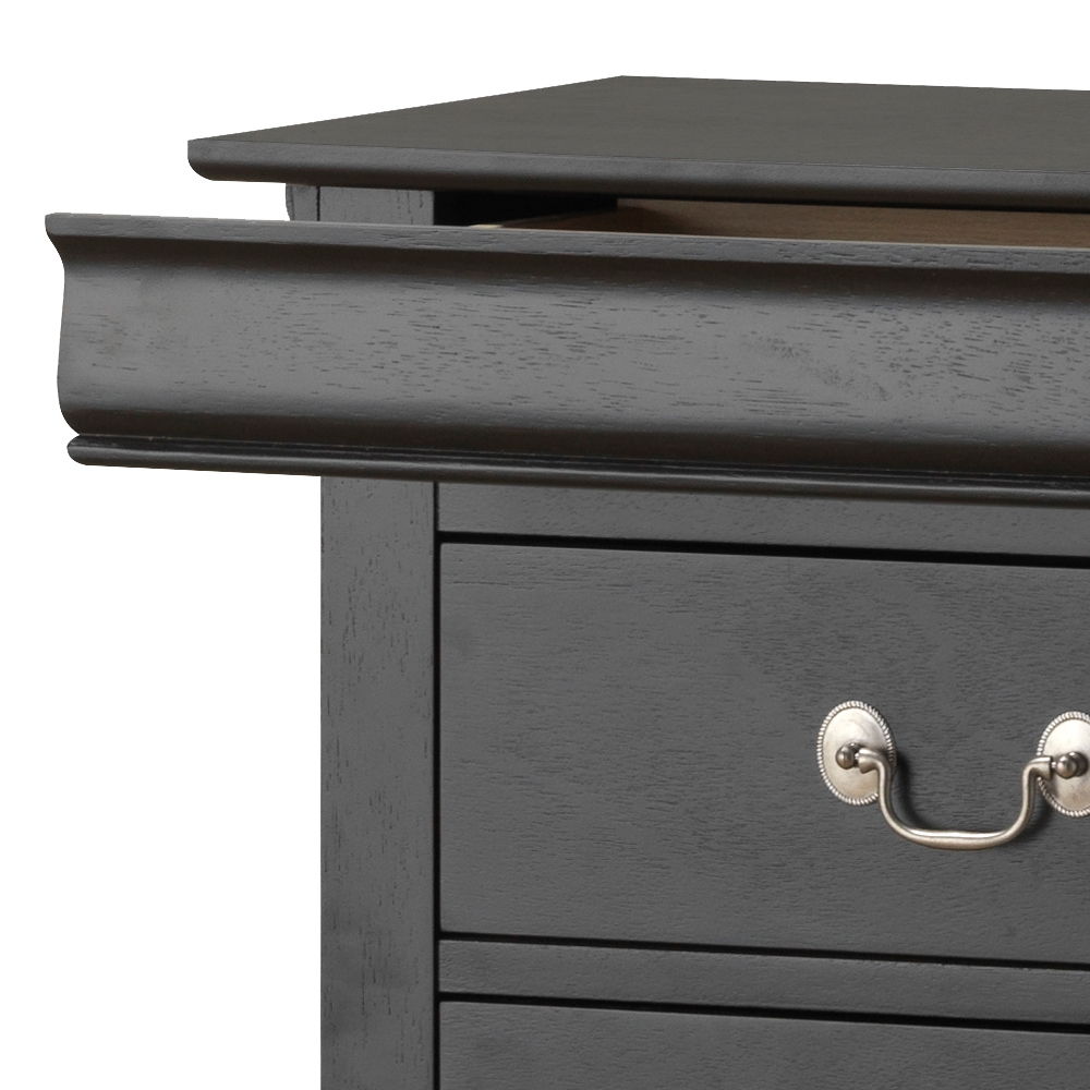 Traditional style lingerie chest in dark gray with English dovetail drawers and metal hardware on Tampa Home & Garden Store