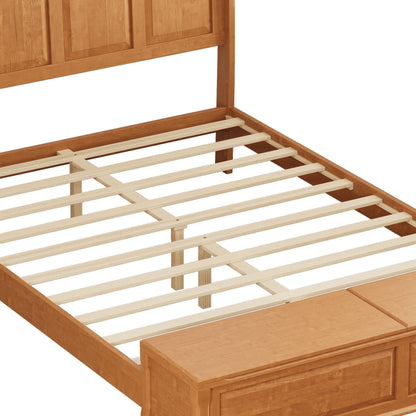 Modern Sleigh Bed with Tall Headboard and Bench