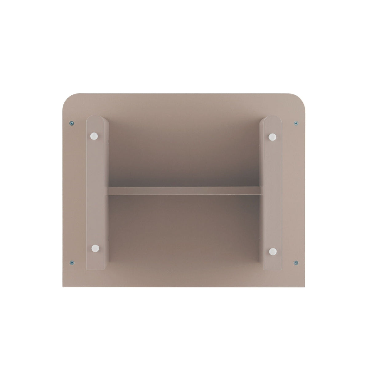 Modern accent nightstand with drawer and shelf in beige taupe with rounded edges on Tampa Home & Garden Store
