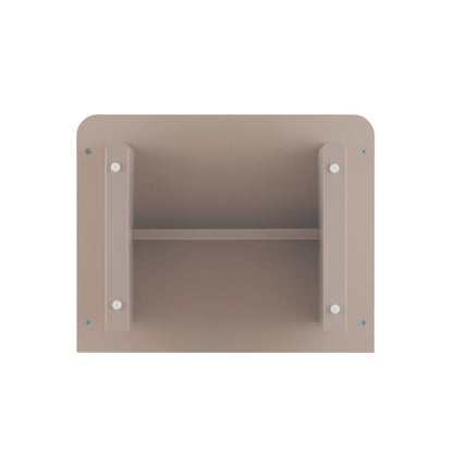 Modern accent nightstand with drawer and shelf in beige taupe with rounded edges on Tampa Home & Garden Store