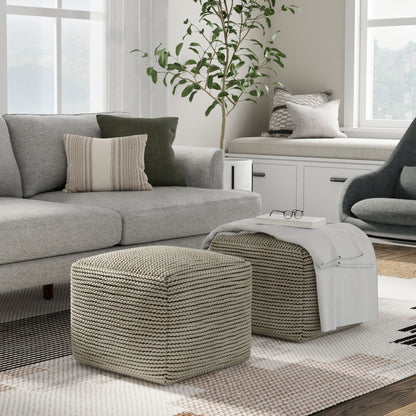 Eastmont Soft Cream Indoor and Outdoor Pouf